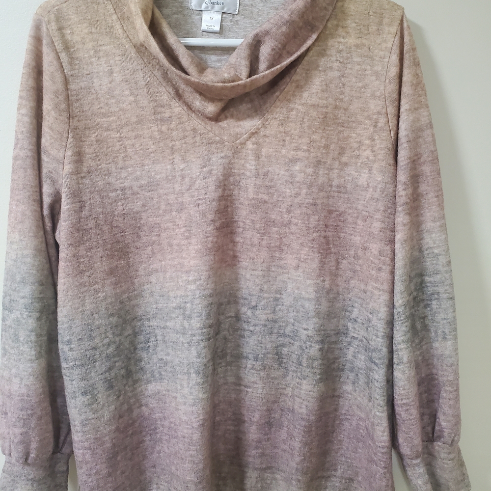 CJ Banks Gradient Cowl Neck Sweater